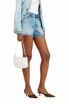 Diesel Shorts in fluid denim with abrasions - Shorts Womens in Blue