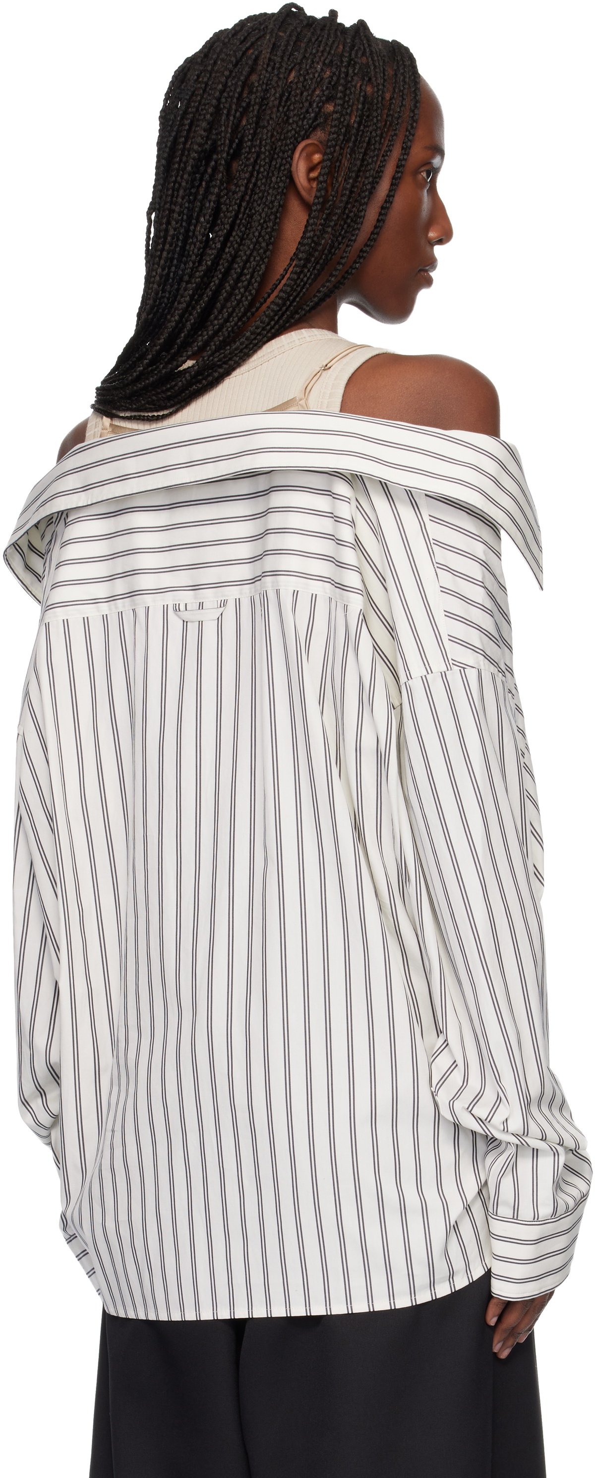 Maison MIHARA YASUHIRO Off-White & Beige Triple Layered Stripe Shirt