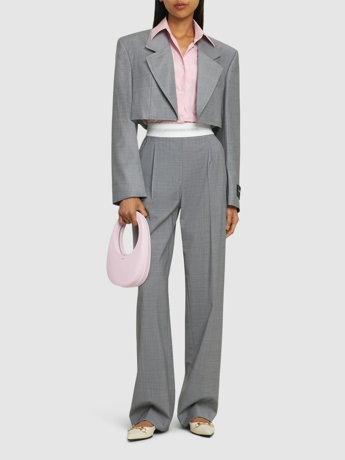 Alexander Wang ☆グレー Pre-Styled ラップ キャットスーツ Pre-Styled Wrap Catsuit in GREY | alexanderwang®