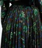 Sacai Floral plissé midi skirt