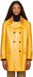 Maison Margiela Yellow Coated Canvas Coat