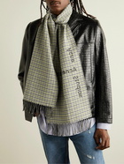 Acne Studios - Reversible Fringed Logo-Jacquard Wool-Blend Scarf