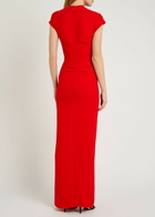 Tove Beth Ruffled Crepe Maxi Dress Red