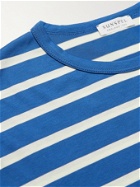 SUNSPEL - Striped Cotton-Jersey T-Shirt - Blue