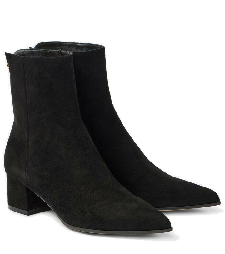 Photo: Gianvito Rossi Lyell 45 suede ankle boots