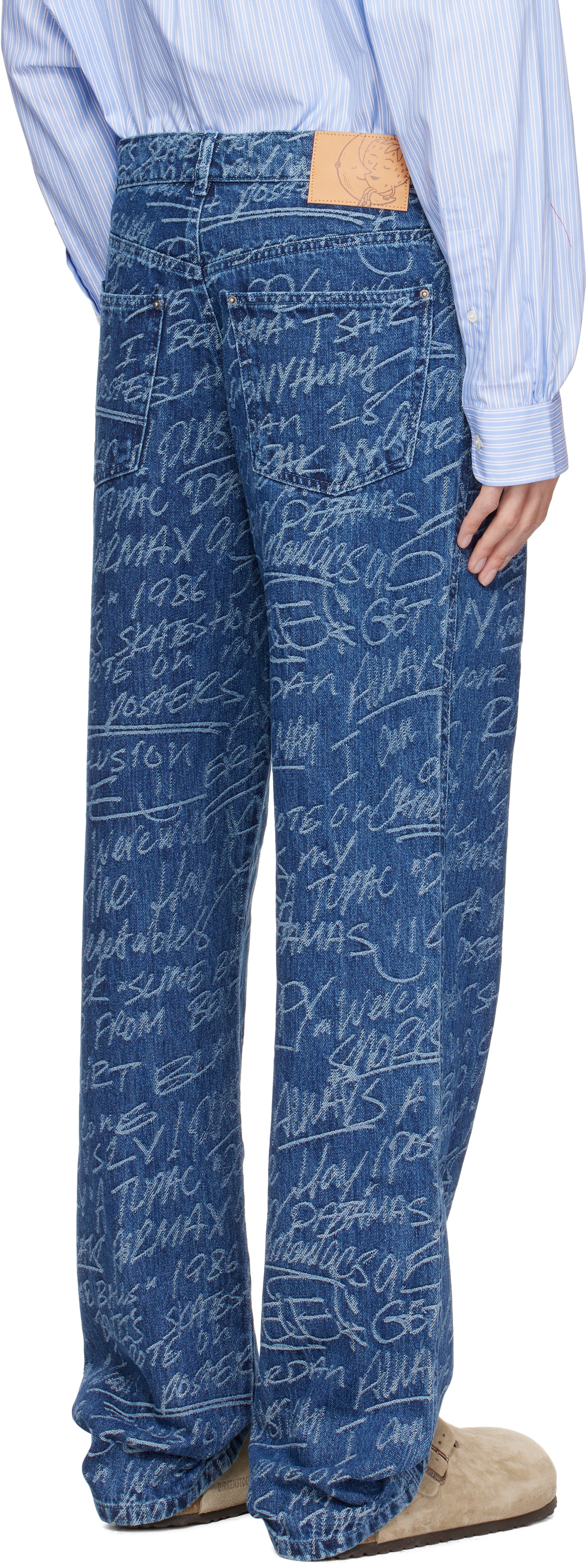 Sky High Farm Workwear Navy KS Graffiti Straight Leg Jeans