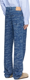 Sky High Farm Workwear Navy KS Graffiti Straight Leg Jeans