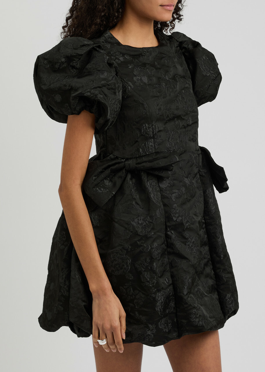 【英国発Sister Jane】Bow-embellished cloque mini dress Sister Jane Bow-embellished Cloqué Mini Dress Black Sister Jane