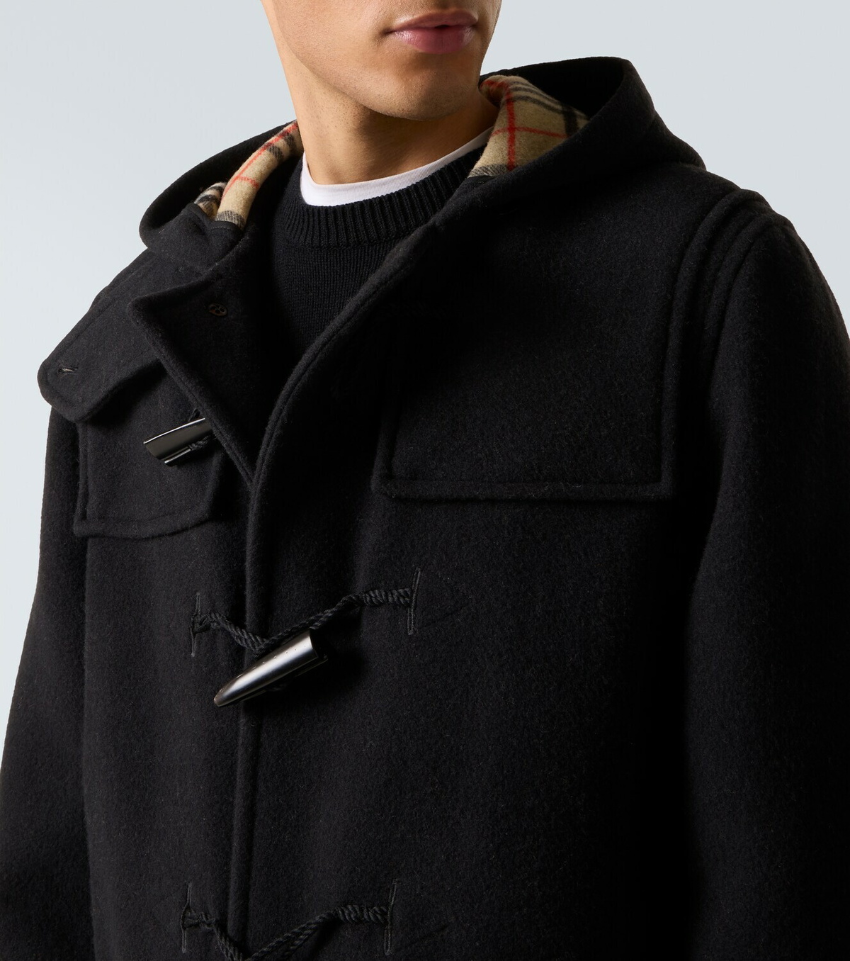 Burberry Hooded wool twill coat