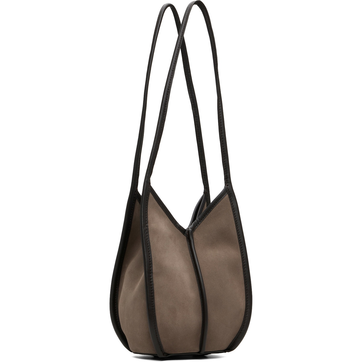HEREU Taupe Calella Bucket Suede Bag