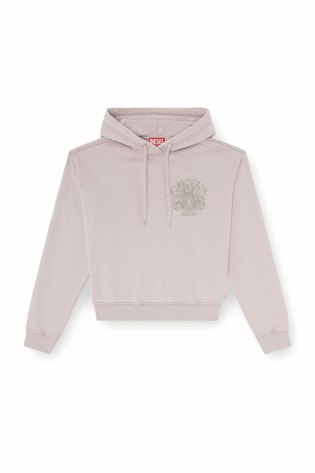 Diesel Hoodie with prints and rhinestone studs - Sweaters - Woman -