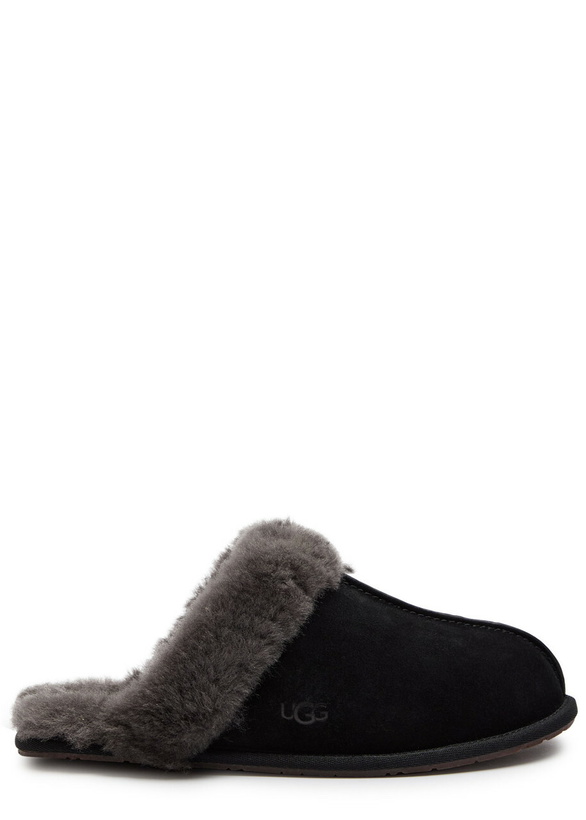 Photo: Ugg Scuffette II Suede Slippers Black Grey