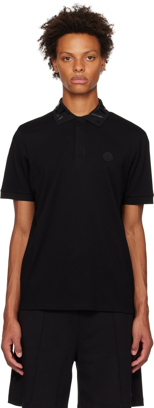 Placket Examplepolo Moncler Black Concealed Placket Polo Moncler