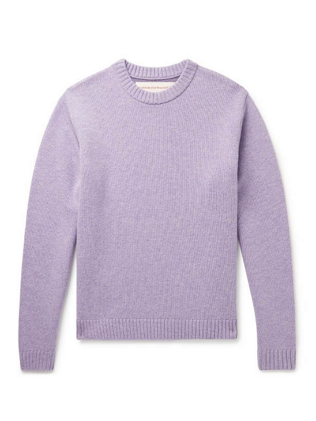 Photo: Stockholm Surfboard Club - Logo-Jacquard Merino Wool Sweater - Purple