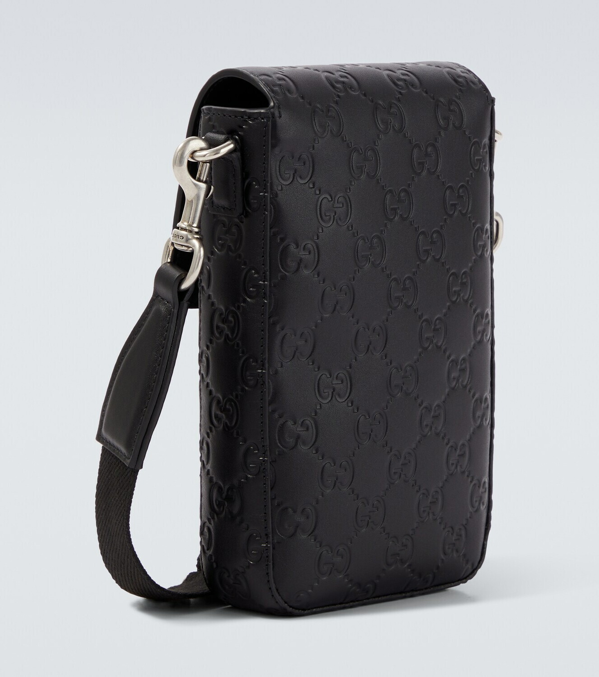 Gucci GG Emblem debossed leather phone pouch