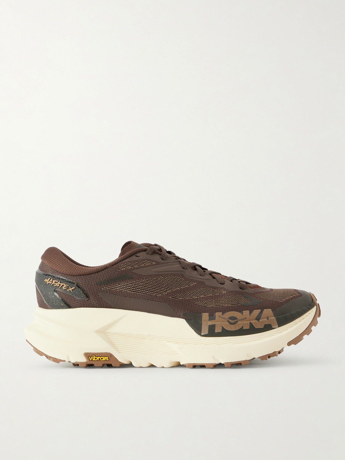 Hoka - Mafate X Rubber-Trimmed Mesh Trail Running Sneakers - Brown