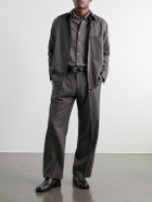 NN07 - Kay 10071 Straight-Leg Pleated Checked Basketweave Wool-Blend Trousers - Green
