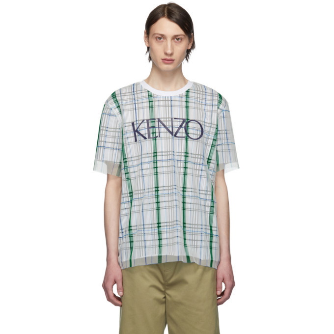 Photo: Kenzo White Check Dual Material T-Shirt