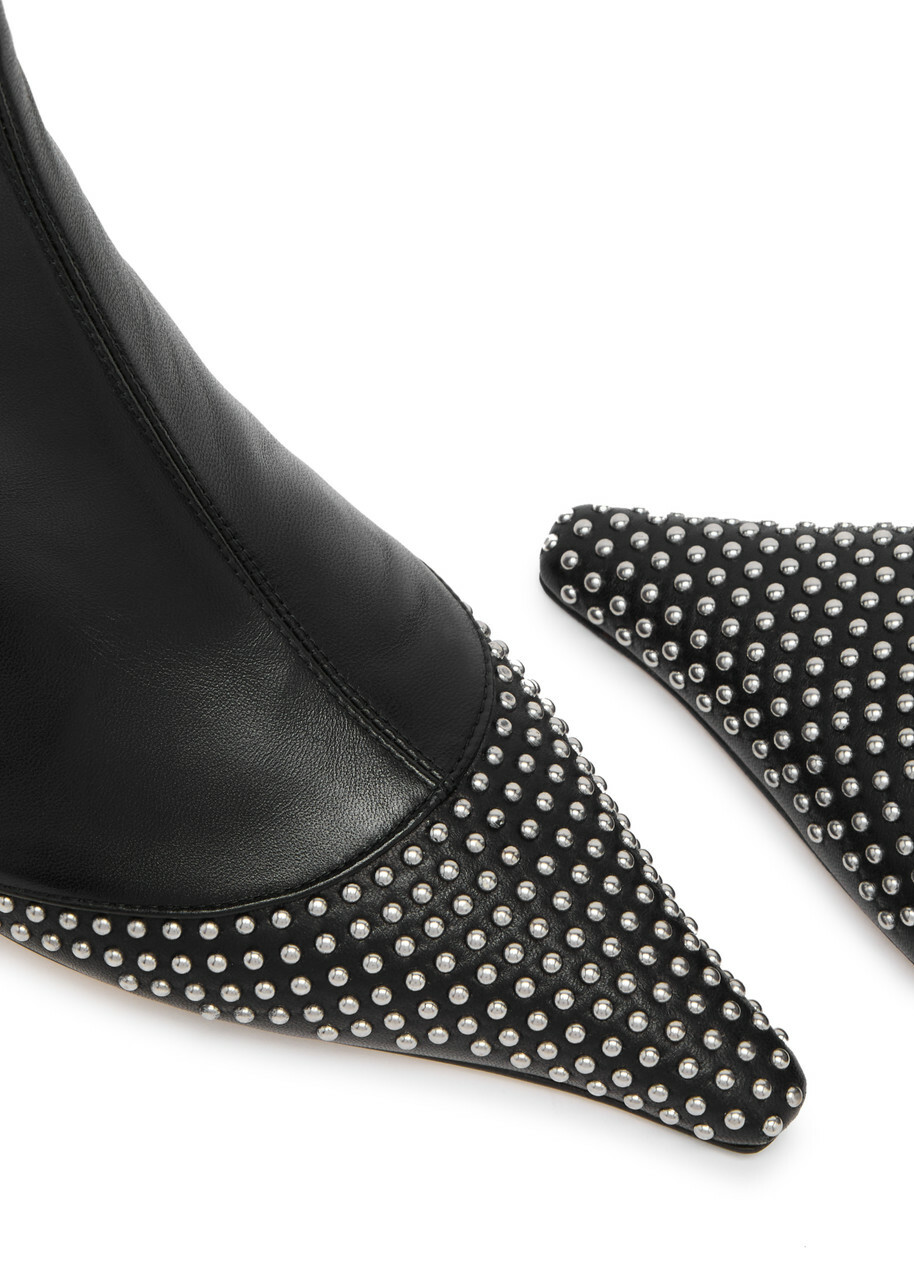 Aeyde Roe Studded Leather Ankle Boot Black