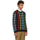 Gucci Black and Multicolor Star Sweater