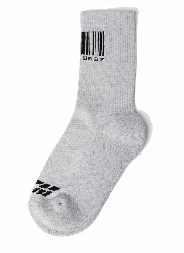 Photo: Barcode Socks in Grey