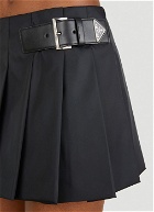Re-Nylon Pleated Mini Skirt in Black