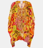 Camilla Embellished floral silk beach dress
