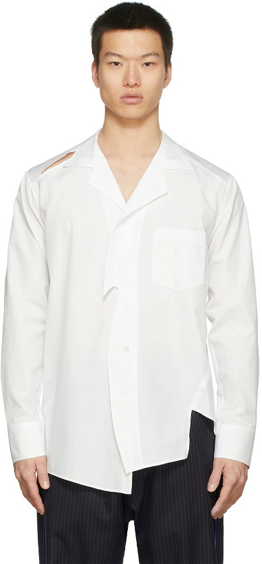 Photo: Sulvam White Slash Open Collar Shirt