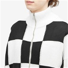 Cole Buxton Men's Checkered Knit Jacket in Black/White