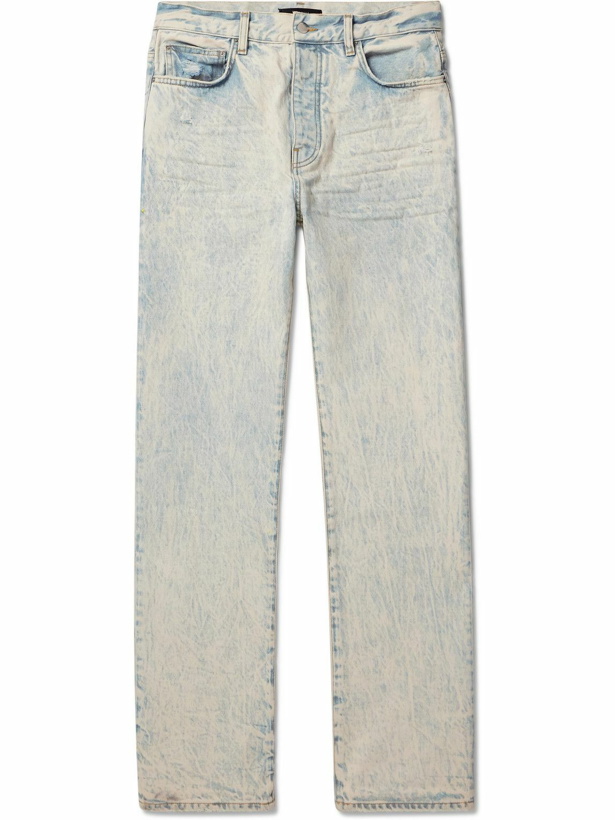 Photo: AMIRI - Release Hem Straight-Leg Distressed Jeans - Blue