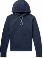 Drake's - Logo-Embroidered Cotton-Jersey Hoodie - Blue