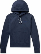 Drake's - Logo-Embroidered Cotton-Jersey Hoodie - Blue