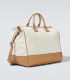 Brunello Cucinelli Leather-trimmed canvas duffel bag