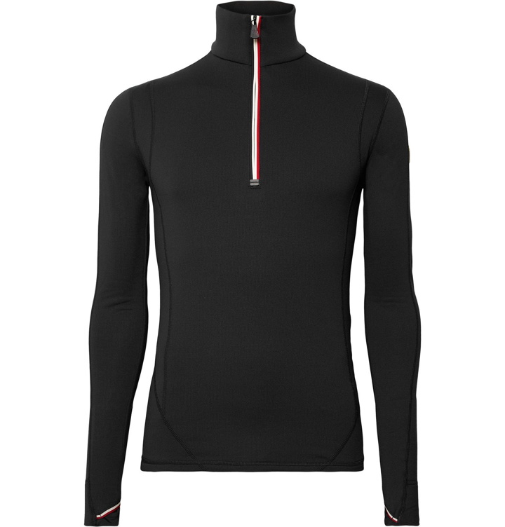 Photo: Moncler Grenoble - Lupetto Stretch-Jersey Half-Zip Mid-Layer - Black