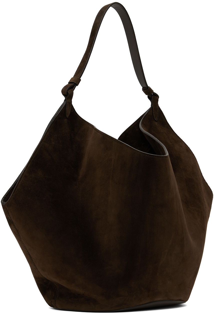 Medium Lotus Tote in Toffee Suede In Vintage Large Capacity Shoulder Bucket main image 1