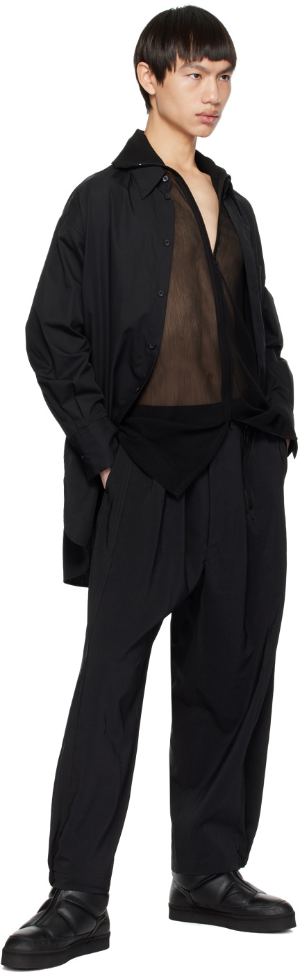 Y's Black Double Layered Shirt
