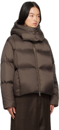 Youth Brown Oversized Down Jacket