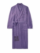 Charvet - Belted Printed Silk-Twill Robe - Purple