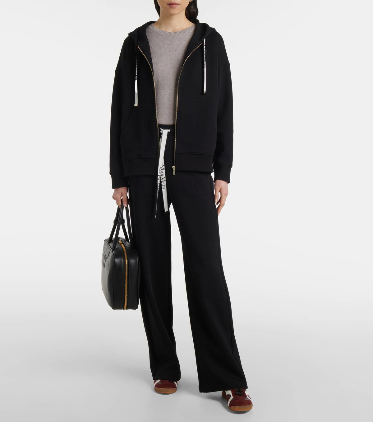 S Max Mara Jour cotton-blend jersey hoodie S Max Mara