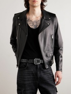 Givenchy - 3cm Crystal-Embellished Leather Belt - Black