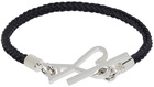 AMI Paris Black & Silver Ami de Cœur Cord Bracelet