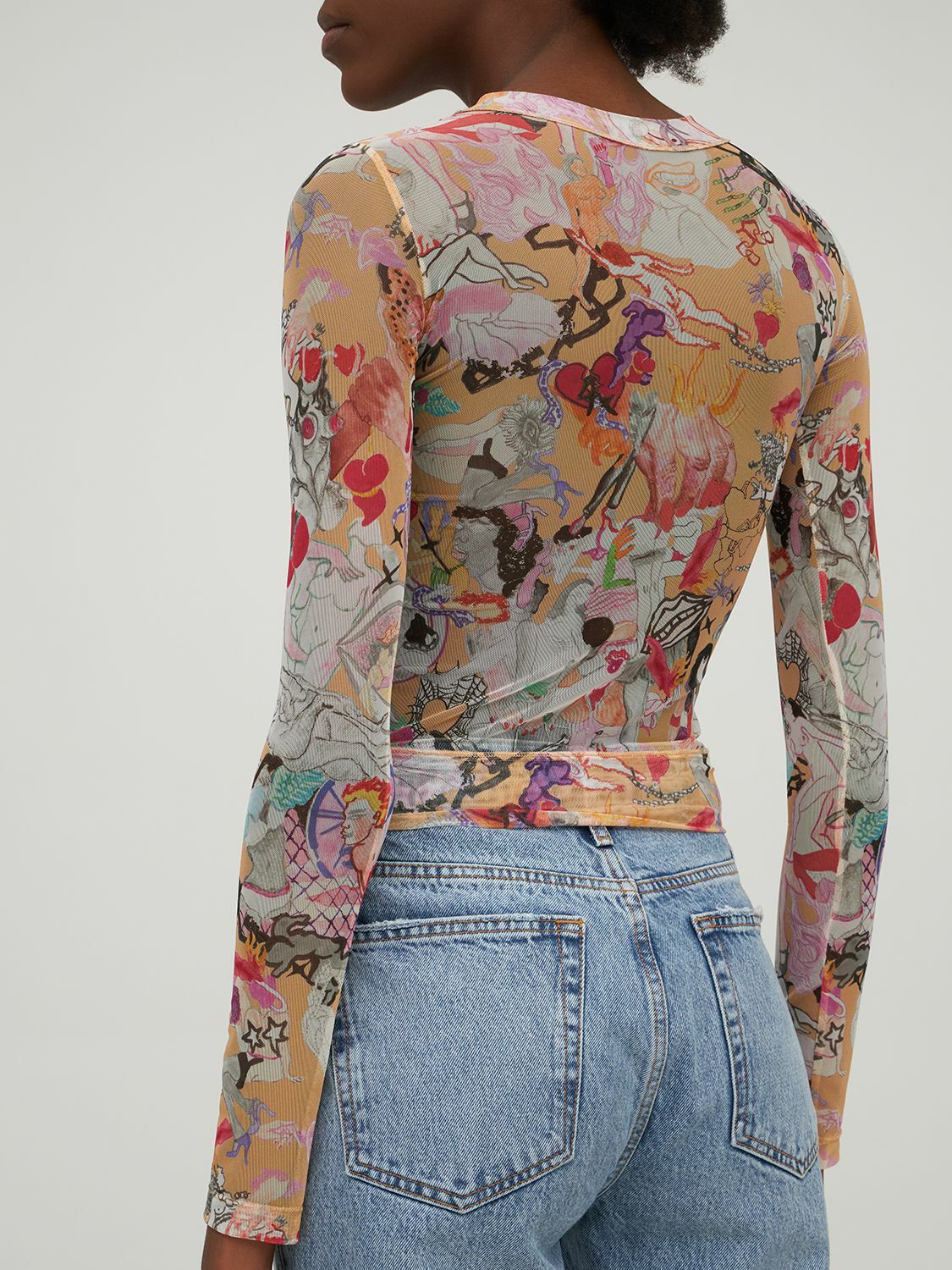 MARCO RAMBALDI Second Skin Printed Mesh Top