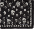 McQueen Black Silk Classic Skull Scarf