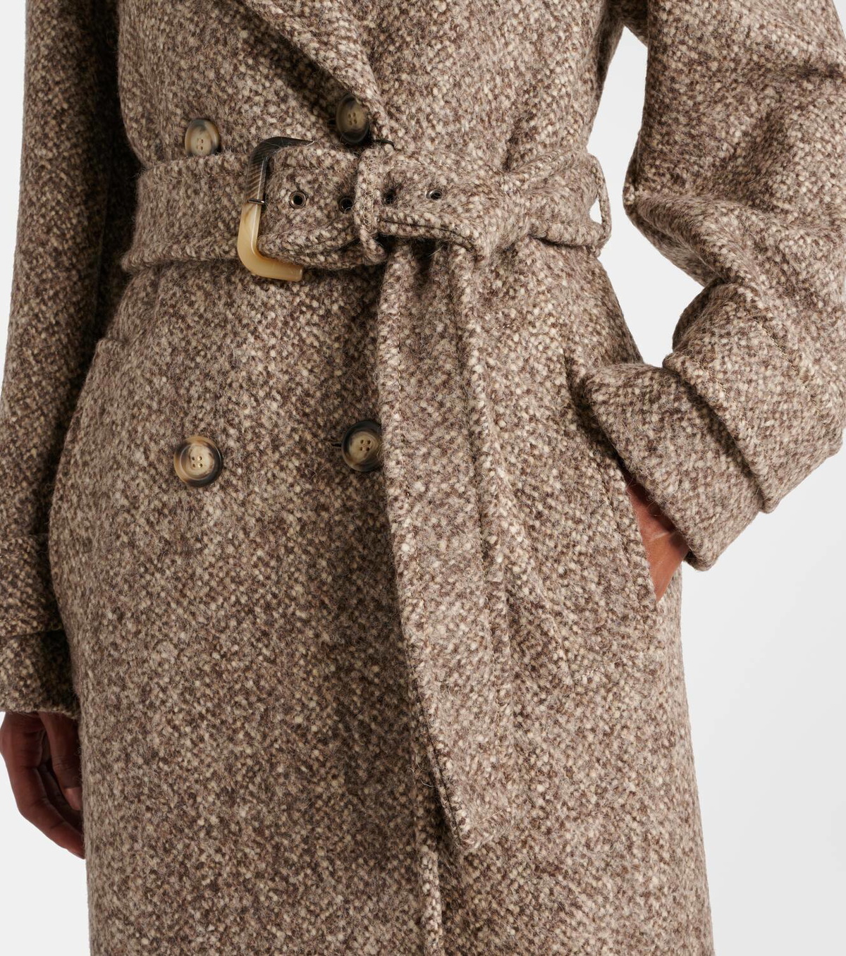 コート SPORTMAX Melange Brown Wool Blend Denaro Coat Sportmax Denaro wool-blend tweed trench coat Sportmax