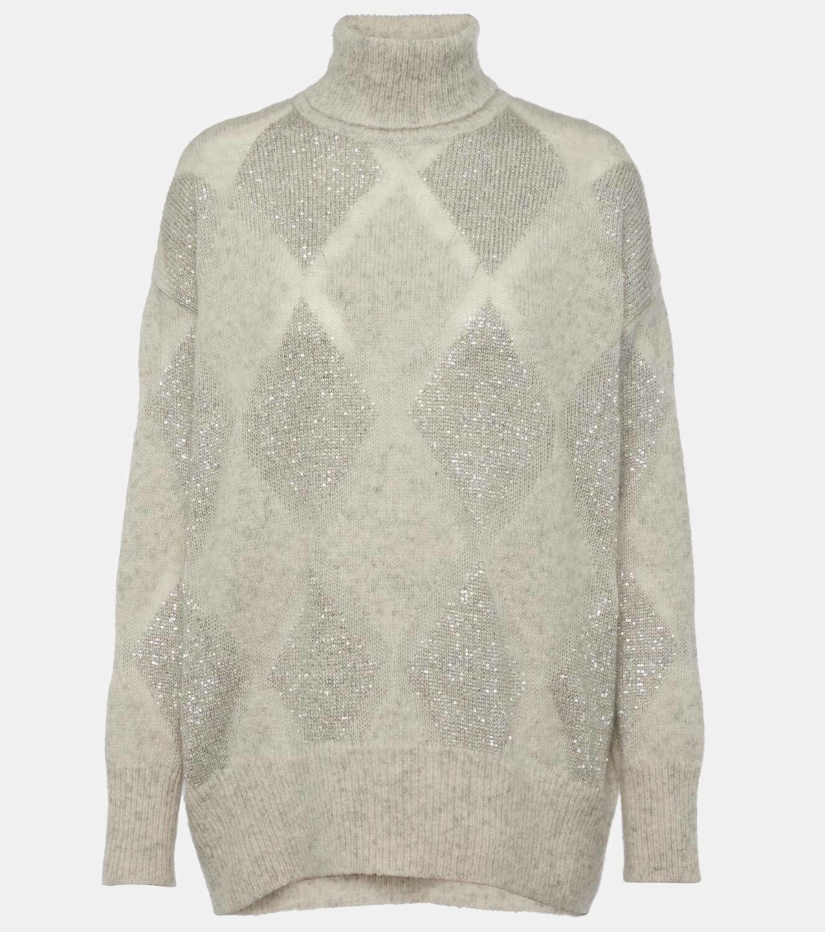 Brunello Cucinelli Dazzling Argyle wool and mohair sweater