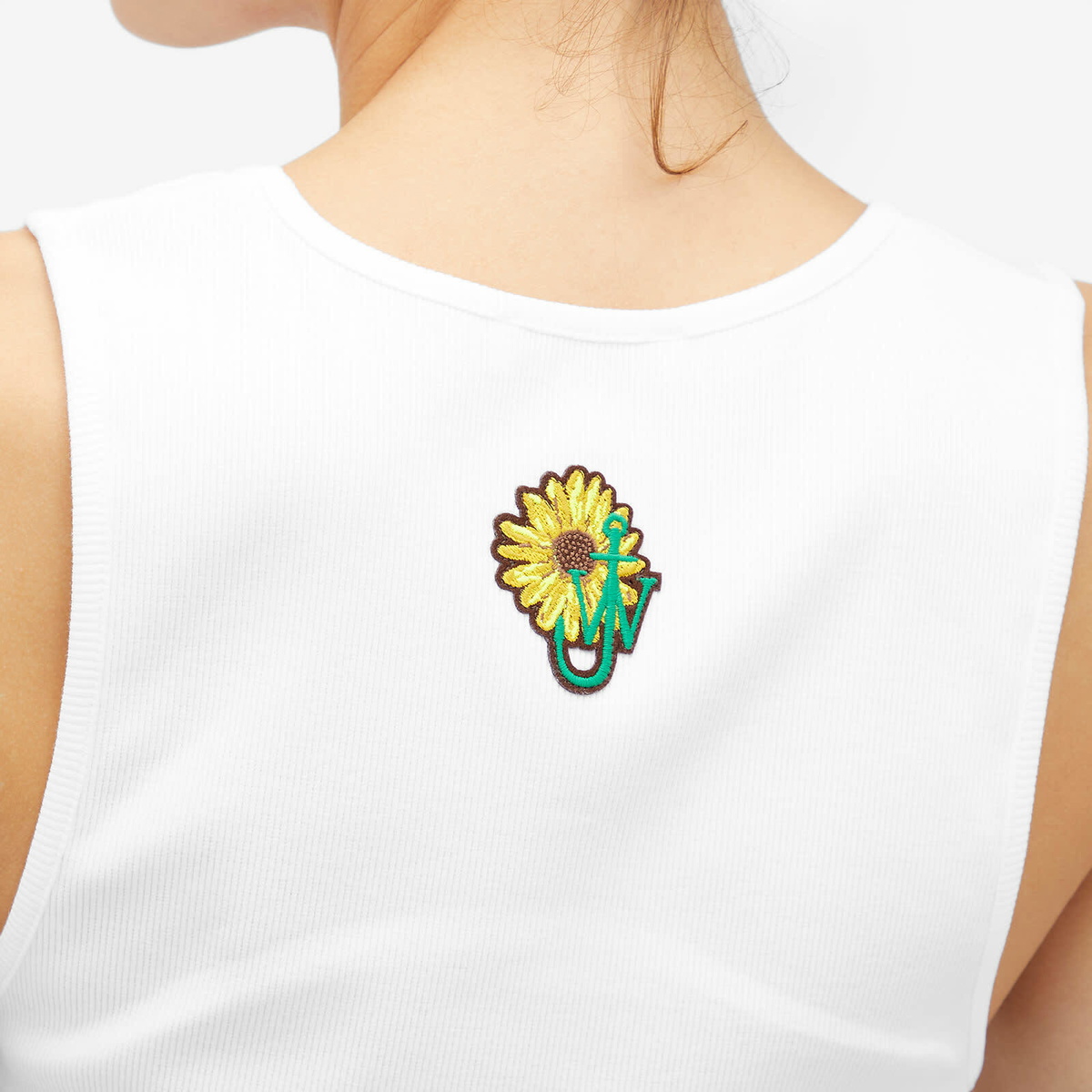 JW Anderson Women's Chest Logo Embroidery Vest in White JW