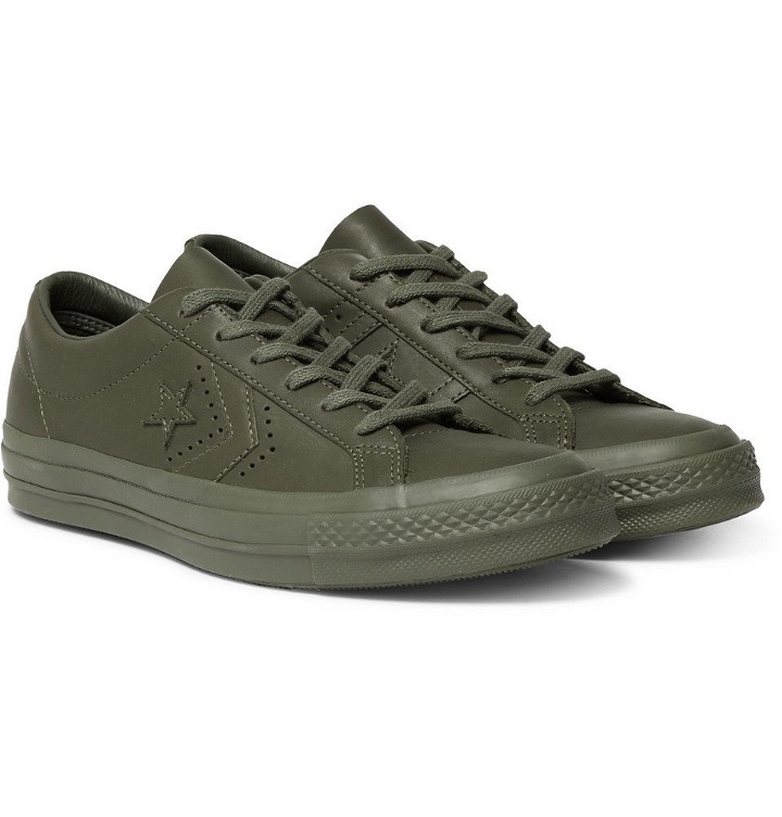 Photo: Converse - Engineered Garments One Star Leather Sneakers - Men - Army green