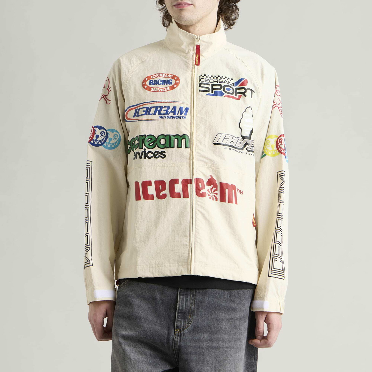 ICECREAM Men's Pit Crew Ripstop Jacket in Ecru