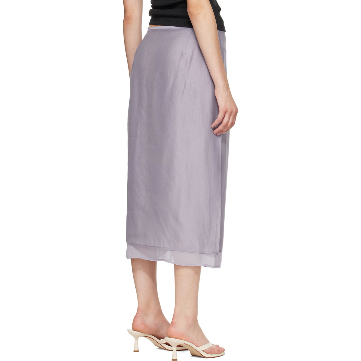 rag & bone Purple Suki Organza Midi Skirt