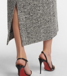 Oscar de la Renta Cotton-blend bouclé pencil skirt